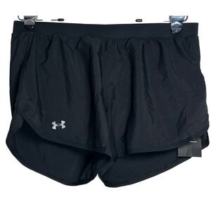 Under Armour Womens Fly By 2.0 Running Shorts Black Loose Fit 1350196-001 New L